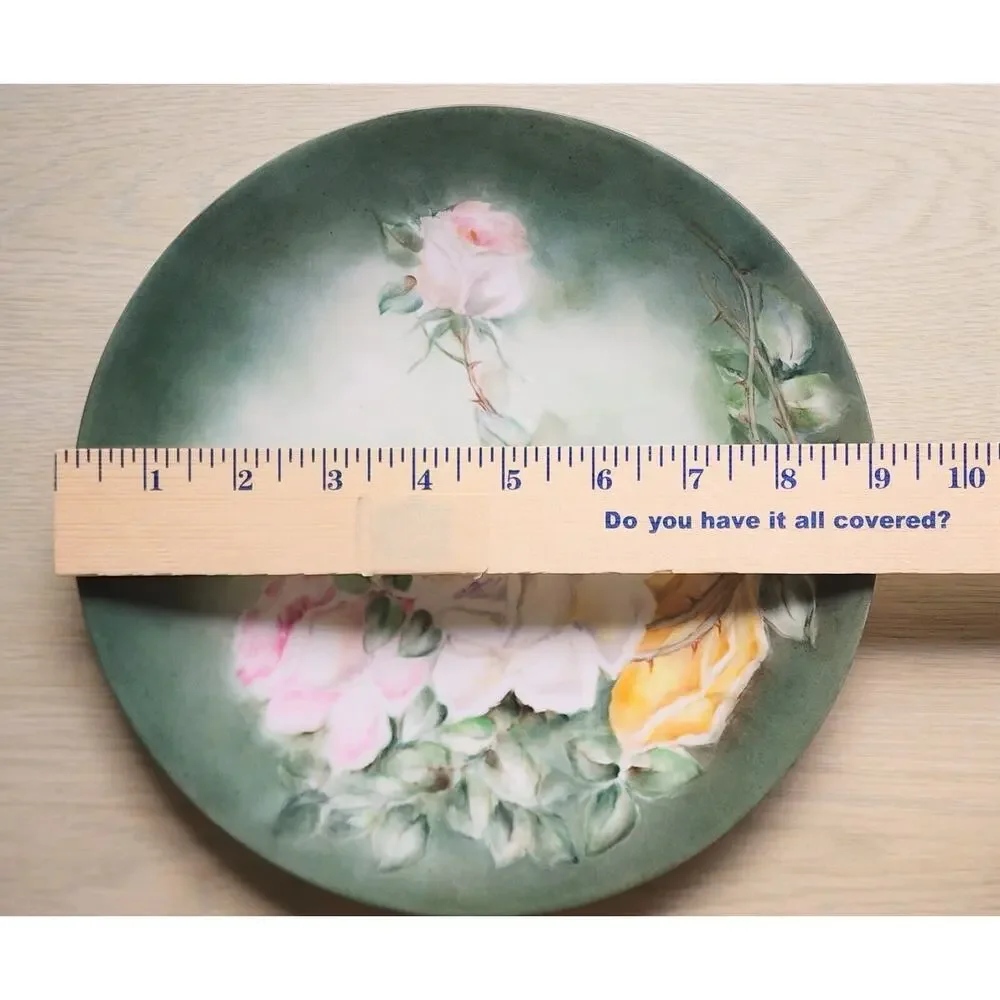 French Hand Painted Porcelain Plate Roses Floral Signed J.P. Limoges Style 9
